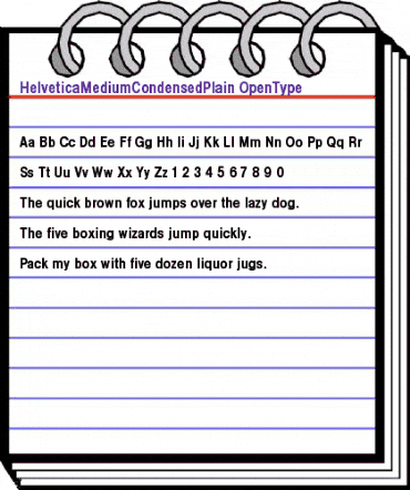 Helvetica Medium Condensed Plain animated font preview