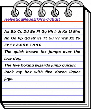 Helvetica Neue ET Pro 76 Bold Italic animated font preview Helvetica Neue ET Pro 76 Bold Italic animated font preview