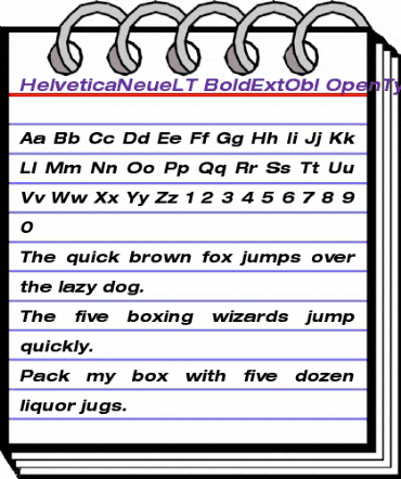 Helvetica Neue LT Regular animated font preview