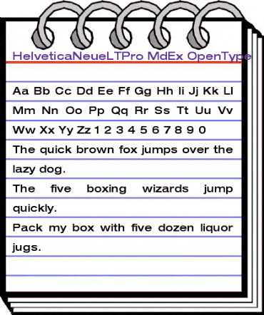 Helvetica Neue LT Pro 63 Medium Extended animated font preview