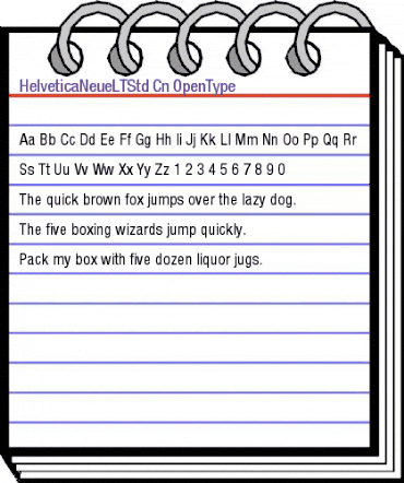 Helvetica Neue LT Std 57 Condensed animated font preview