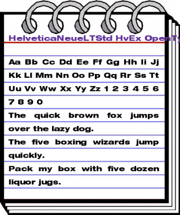 Helvetica Neue LT Std 83 Heavy Extended animated font preview