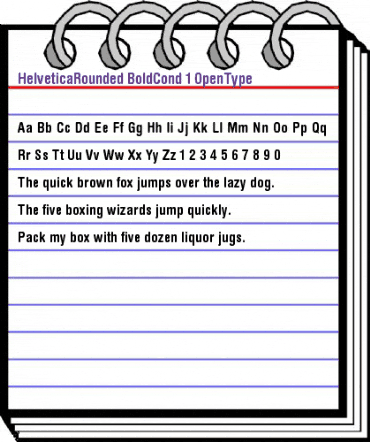 Helvetica Rounded Bold Condensed animated font preview