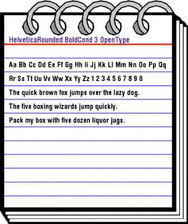 Helvetica Rounded Bold Condensed animated font preview