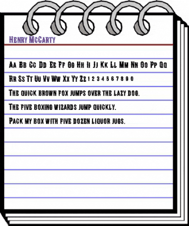 Henry McCarty Regular animated font preview