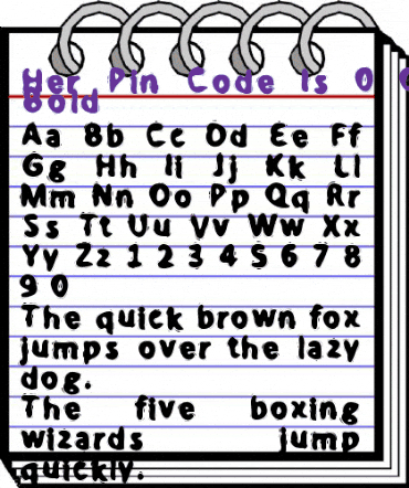 Her Pin Code Is 0-0-0-0 Bold 0-0-0Bold animated font preview