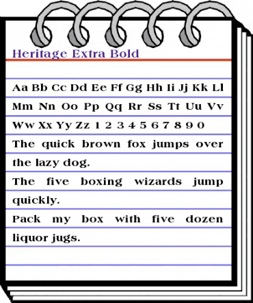 Heritage Regular animated font preview