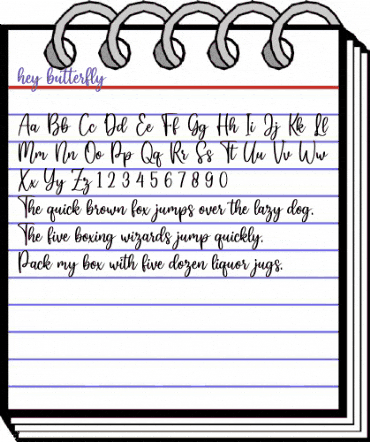hey butterfly Regular animated font preview