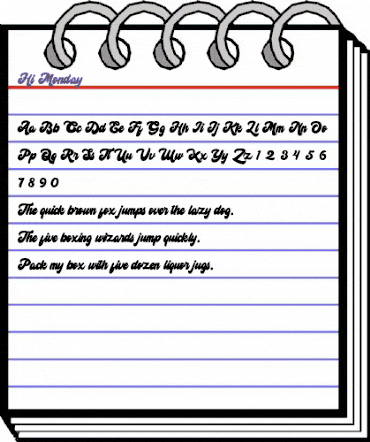 Hi Monday Regular animated font preview Hi Monday Regular animated font preview