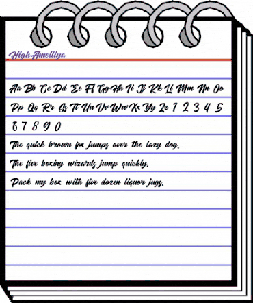 High Amelliya Regular animated font preview