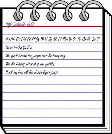 High Sylvester Italic High Sylvester Italic animated font preview High Sylvester Italic High Sylvester Italic animated font preview