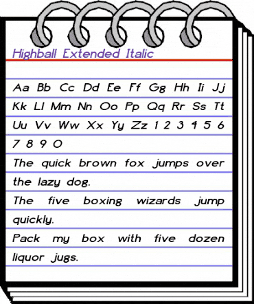 Highball-Extended Italic animated font preview