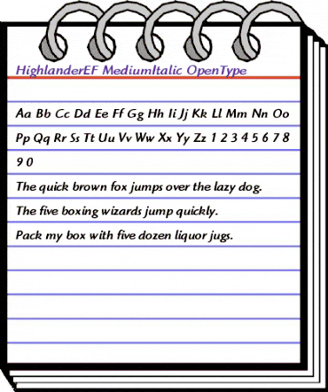 HighlanderEF MediumItalic animated font preview HighlanderEF MediumItalic animated font preview