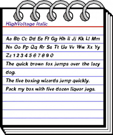HighVoltage Italic animated font preview HighVoltage Italic animated font preview