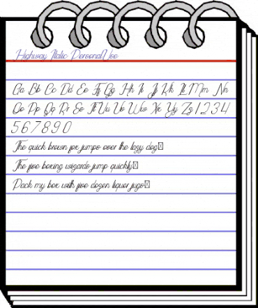 Highway Italic animated font preview