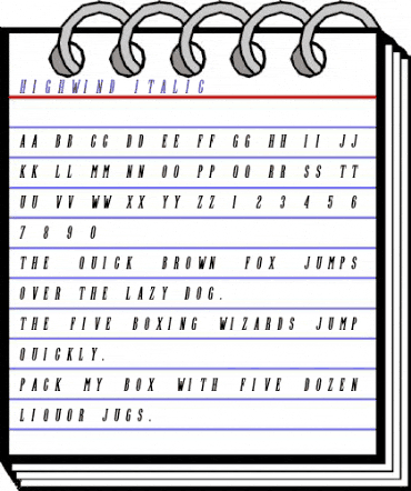 Highwind Italic animated font preview Highwind Italic animated font preview