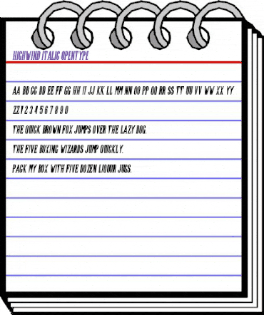 Highwind Italic animated font preview Highwind Italic animated font preview