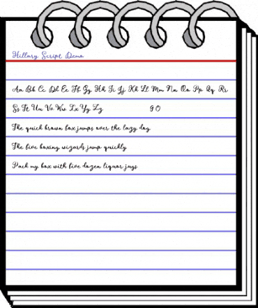 Hillary Script Demo Regular animated font preview