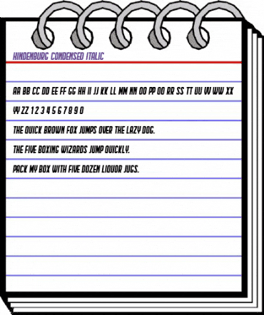 Hindenburg Condensed Italic animated font preview Hindenburg Condensed Italic animated font preview