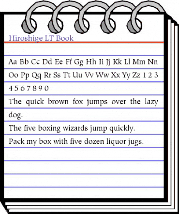 Hiroshige LT Book Regular animated font preview