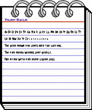 Holandy Regular animated font preview