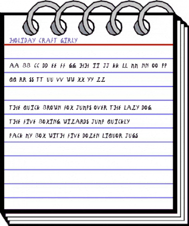 Holiday Craft Girly animated font preview