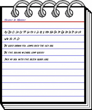 Holiday In Monday Regular animated font preview