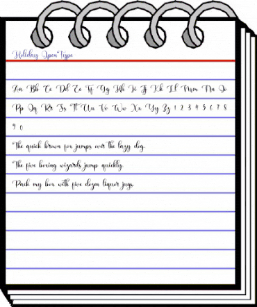 Holiday Regular animated font preview