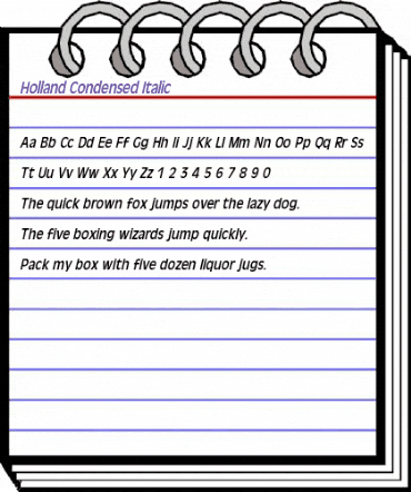 Holland-Condensed Italic animated font preview