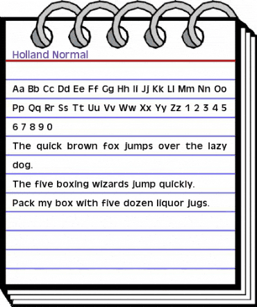 Holland Normal animated font preview