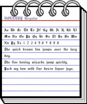 HOLLEBY Regular animated font preview HOLLEBY Regular animated font preview