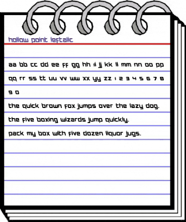 Hollow Point Leftalic Italic animated font preview Hollow Point Leftalic Italic animated font preview