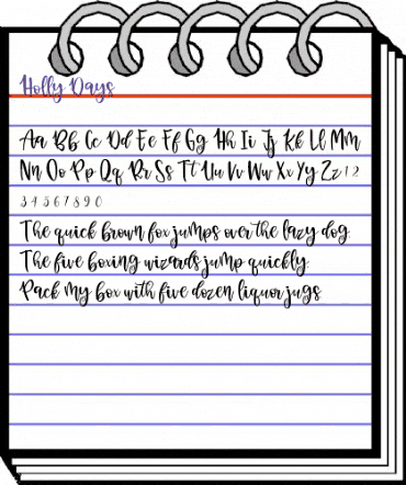 Holly Days Regular animated font preview
