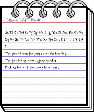 Hollyweird LET Plain animated font preview