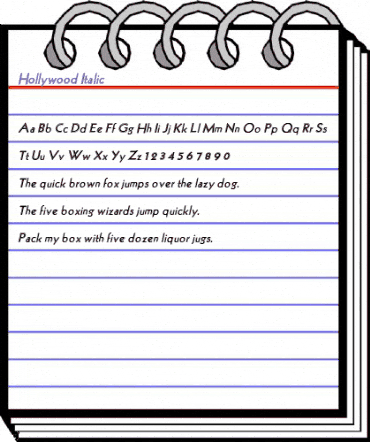 Hollywood Italic animated font preview Hollywood Italic animated font preview