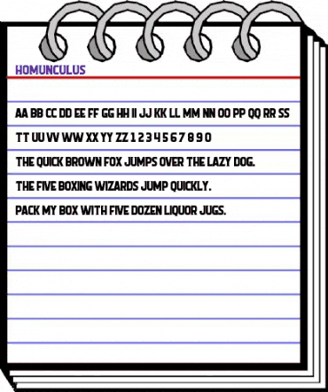 Homunculus Regular animated font preview
