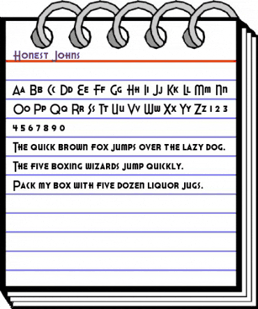 Honest John's Regular animated font preview