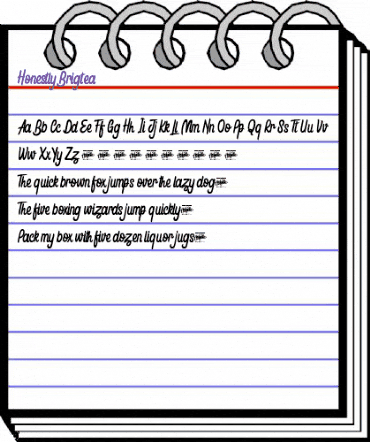 Honestly Brigtea Regular animated font preview Honestly Brigtea Regular animated font preview