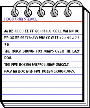 Hood Army Stencil Regular animated font preview Hood Army Stencil Regular animated font preview