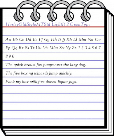 Horley Old Style MT Std Light Italic animated font preview Horley Old Style MT Std Light Italic animated font preview