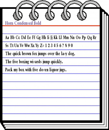 Horn Condensed Bold animated font preview Horn Condensed Bold animated font preview