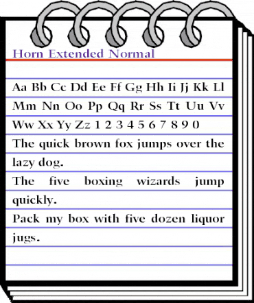 Horn Extended Normal animated font preview