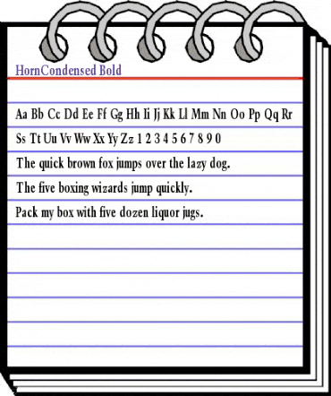 HornCondensed Bold animated font preview