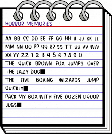 HORROR MEMORIES Regular animated font preview