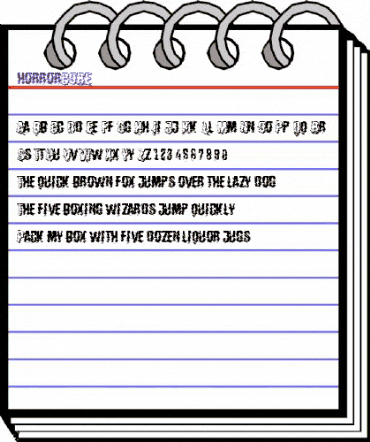 horrorCORE Regular animated font preview