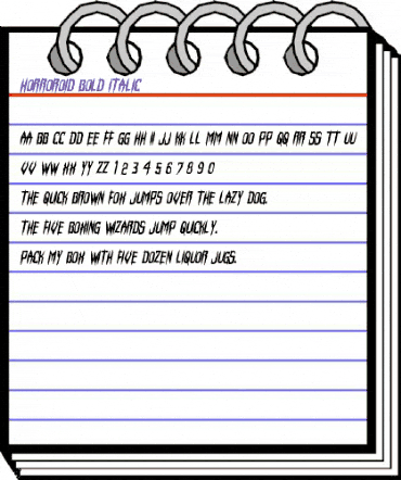 Horroroid Bold Italic Bold Italic animated font preview Horroroid Bold Italic Bold Italic animated font preview