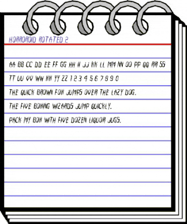 Horroroid Rotated 2 Regular animated font preview
