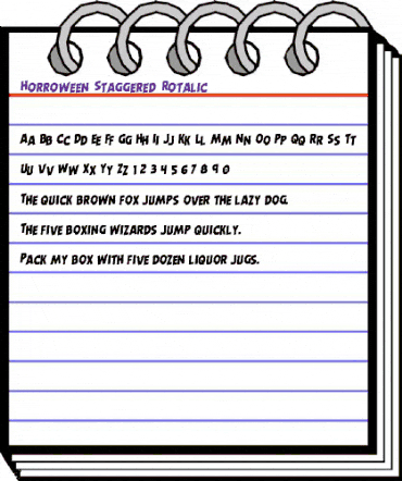 Horroween Staggered Rotalic Italic animated font preview Horroween Staggered Rotalic Italic animated font preview