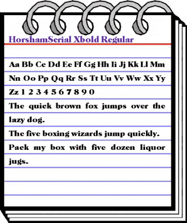 HorshamSerial-Xbold Regular animated font preview