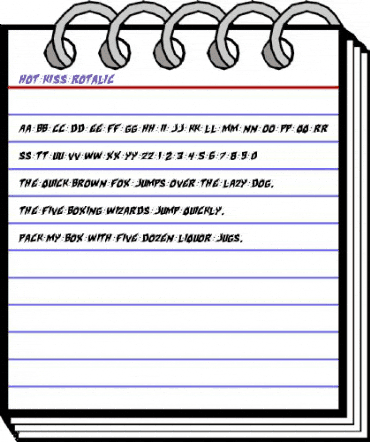 Hot Kiss Rotalic Italic animated font preview Hot Kiss Rotalic Italic animated font preview